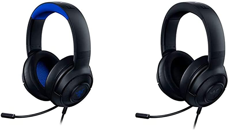 Razer Kraken X Ultralight Gaming Headset: 7.1 Surround Sound - Lightweight Aluminum Frame - Black/Blue & Kraken X Ultralight Gaming Headset: 7.1 Surround Sound - Lightweight Aluminum Frame - Black