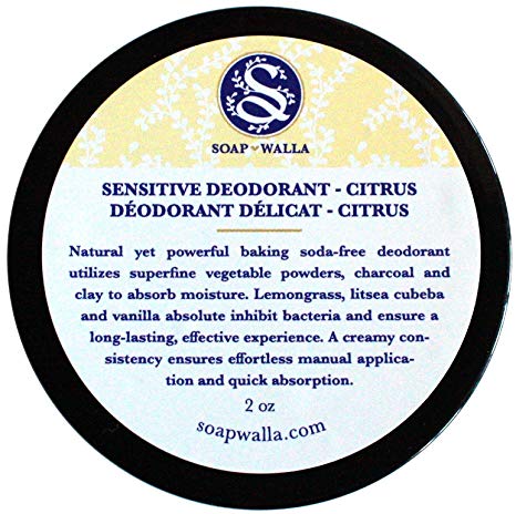 Soapwalla - Organic/Vegan Sensitive Skin Deodorant Cream (Citrus, Baking Soda Free)