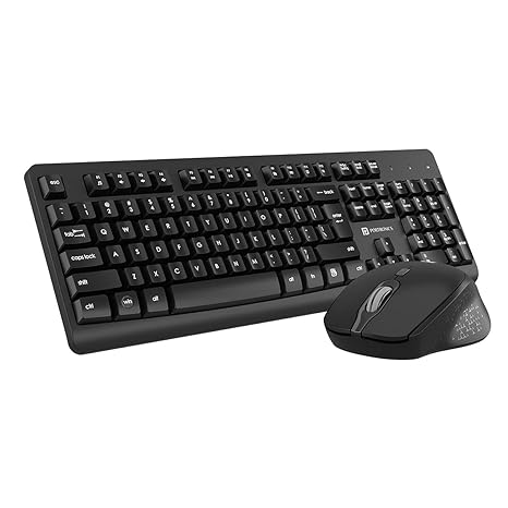 Portronics Key3 Combo Multimedia Wireless Keyboard & Mouse Set/Combo, 2.4 GHz Wireless, Silent Button Design with Shortcut Key Function