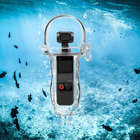 O'woda Upgraded Diving Waterproof Case Protective Housing Cover with Control Button for DJI OSMO Pocket Accessories (Transparent)