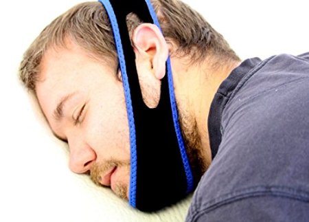 Snore Less- Anti snoring Chin strap- Adjustable Sleep Mask- Snore Reduction Technology- Double Chin Reducer.