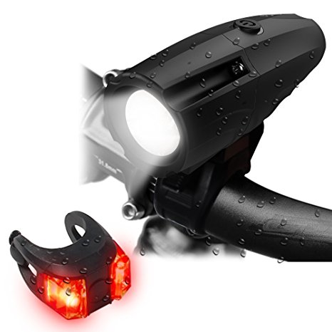 OxyLED Bike Light, USB Rechargeable Bike Light Set,Mountain Bike Light, Cycle Lights, LED Bicycle Lights, 6 Headlight Modes,3 Taillight Modes,300 Lumens,2600mAh Battery,Waterproof,Quick Release