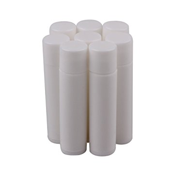 50 White Empty Lip Balm Tubes Containers