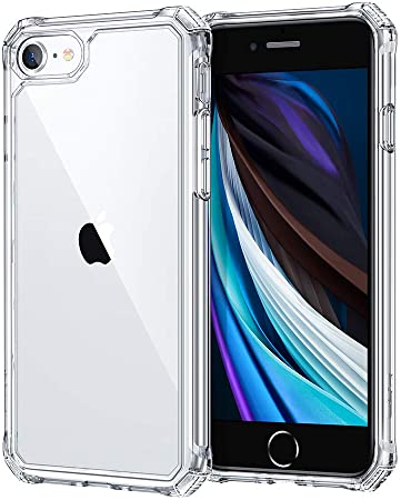 ESR Air Armor Designed for iphone SE 2020 Case, iPhone 8 Case [Shock-Absorbing] [Scratch-Resistant] [Military Grade Protection] Hard Polycarbonate Flexible Polymer Frame (Clear)