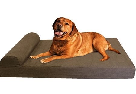 Dogbed4less Premium Extra Large HeadRest Orthopedic Memory Foam Pet Dog Bed with Waterproof Internal Case   Durable Washable External Cover for Large Dog