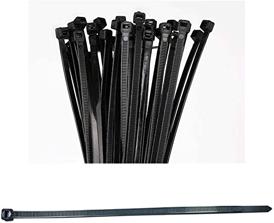 20 Inch Heavy Duty Self-Locking Nylon Cable Zip Ties, Width 0.2Inch, 50 Pieces (Black)