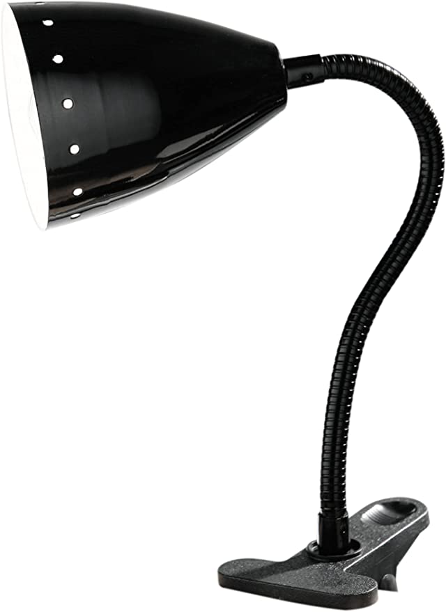 Premier Housewares Clip Desk Lamp with Dot Design - Black