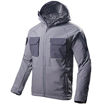 FREE SOLDIER Windproof Mountain Outdoor Hooded Softshell Jacket Fleece Lined Snowboarding Ski Jacket