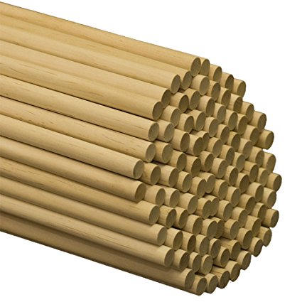 Woodpeckers 1/2 Inch x 12 Inch Wooden Dowel Rods - Unfinished Hardwood Dowels For Crafts & Woodworking (25)