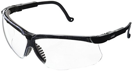 Uvex S3200 Genesis Safety Eyewear, Black Frame, Clear Ultra-Dura Hardcoat Lens