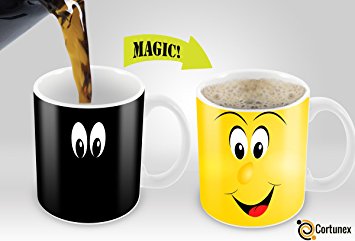 Magic Coffee Mugs Heat Sensitive Color Changing Coffee Mug Good Gift Mug Funny Smiley Face Magic Mug 11oz white mug
