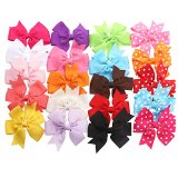 TinkSky 20pcs Hair Bows-15 Pure Color5 Polka Dot- Alligator Clip Grosgrain Ribbon Headbands for BabyGirls and Young Women