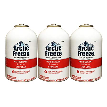 Arctic Freeze (RLS-134T) Refrigerant R-134a with Stop Leak 12 oz (3 Cans)