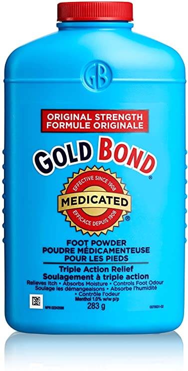 Gold Bond Medicated Foot Powder, 283 g, Temporary Relief of Pain & Itching of Minor Skin Irritations on Feet, Odour Control