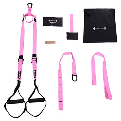 FITMYFAVO Military Grade Suspension Straps Total Body Workout Trainer Pro Kit (3 Colors)