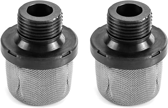 QWORK Airless Paint Sprayer Inlet Strainer, 2 Pcs 3/4 Inch Replacement Inlet Strainer Screen for Airless Paint Spray Gun