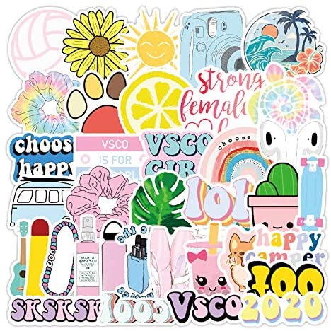 Stickers Cute Cool Waterproof 100 PCS, Cute Aesthetic Cool Waterproof Vinyl Sticker Pack for Hydro Flask, Water Bottle and Office Laptop - Suitable for Kids, Girls, Teens, Women