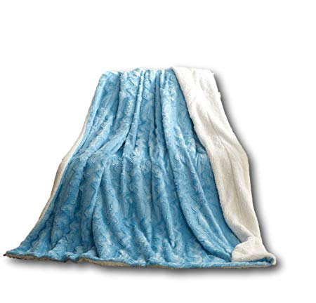 Tache Faux Fur Throw Blankets (Sky Blue, 50x60)