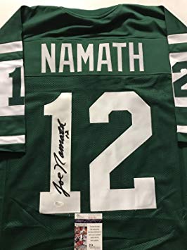 Autographed/Signed Joe Namath New York Green Football Jersey JSA COA