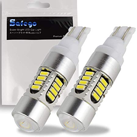 T10 W5W Led Car Bulb - Safego 2pcs 194 168 18SMD 4014 LED 2 CREE Light Replacement Bulb For Car Interior Side Marker Parking Xenon White 6000K CBT10-18D-4014CR-2