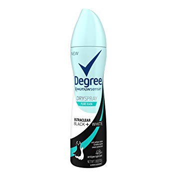 Degree for Women Ultra Clear Black   White Pure Rain Antiperspirant Deodorant Dry Spray 3.8oz, pack of 1