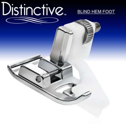 Distinctive Blind Hem Sewing Machine Presser Foot - Fits All Low Shank Snap-On Singer Brother Babylock Euro-Pro Janome Kenmore White Juki New Home Simplicity Elna and More