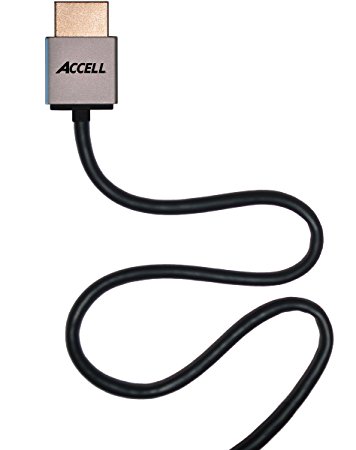 Accell B145C-007B ProUltra Thin High Speed HDMI Round Cable with Ethernet - 6.6 Feet (1 Meter), HDMI 2.0 Compliant for 4K UHD @ 60Hz