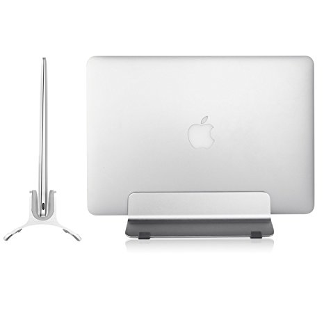 Vertical Laptop Stand, APPHOME Aluminum Adjustable Desktop Holder Space-saving for APPLE Notebooks Macbook Pro / Air