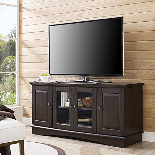WE Furniture 52" Espresso Wood TV Stand
