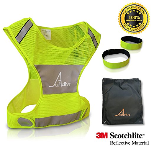 Just Active Reflective Vest for Running & Cycling | Be Safe Be Seen | Premium Clothes for Men Women Kids | Safety Gear with Pocket | 3M Scotchlite with Reflective Bands | Bike Jog with High Visibility