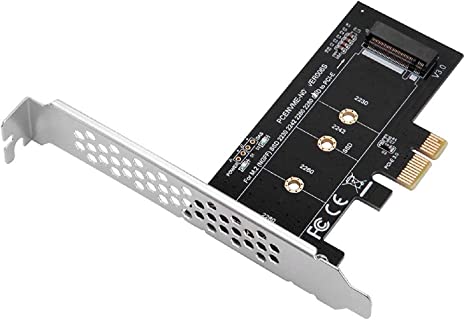 MZHOU NVME M.2 SSD M Key to PCI-e 3.0 x1 Host Controller Expansion Card,Supports M2 NGFF PCI-e 3.0, 2.0 or 1.0, NVME or AHCI, M-Key, 2280, 2260, 2242, 2230 Solid State Drives with Low Profile Bracket