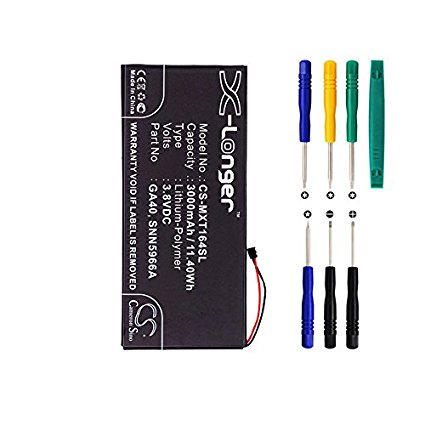 Cameron sino 3000mAh Li-Polymer Battery For Motorola Moto G4 Plus, Moto G4 Plus TD-LTE, XT1644, fits Motorola GA40, SNN5966A with tools