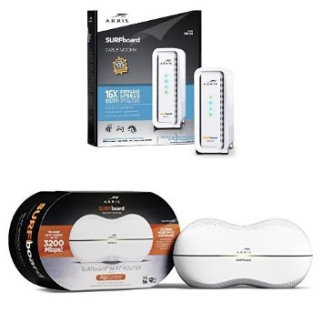 ARRIS SURFboard SB6183 DOCSIS 3.0 Cable Modem & ARRIS SURFboard AC3200 Wi-Fi Router G.hn (SBR-AC3200P)