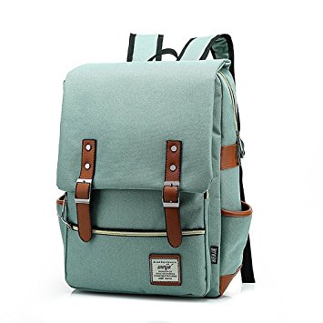 Unisex Professional Slim Business Laptop Backpack, Feskin Fashion Casual Durable Travel Rucksack Daypack (Waterproof Dustproof) with Tear Resistant Design for Macbook, Tablet - Light Green
