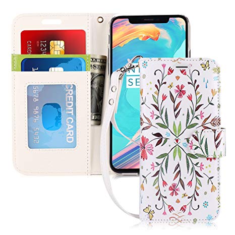 FYY Leather Wallet Case for Phone Xs (5.8") 2018/iPhone X/10 2017,[Kickstand] Flip Folio Case with ID Credit Card Pockets, Note Holder,and Wrist Strap for iPhone Xs (5.8") 2018/iPhone X 2017 Fashion 5