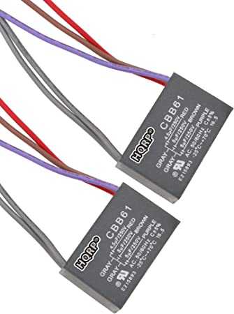 HQRP 2-Pack Ceiling Fan Capacitor CBB61 4.5uf 5uf 5uf 5-Wire UL Listed