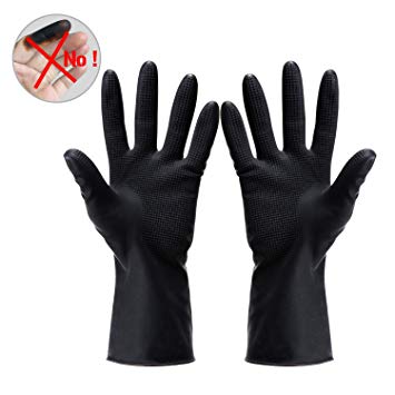 Hair Dye Gloves,Professional Hair Coloring Accessories for Hair Salon Hair Dyeing,Acid and alkali resistant gloves black latex gloves,2pcs（1 left 1 right）,black