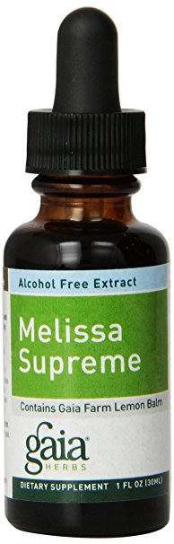 Gaia Herbs Melissa Supreme Supplement, Alcohol-Free, 1-Ounce Bottle (Pack of 2)