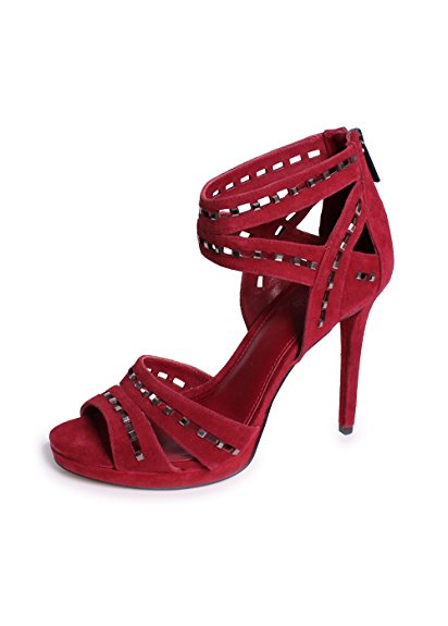 Michael Kors Honey Studded Suede Sandal In Cherry