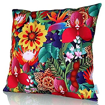 Sunburst Outdoor Living 24" x 24" SPARK Colorful Flower Decorative Throw Pillow Cushion Cover for Couch, Bed, Sofa or Patio - Only Case, No Insert