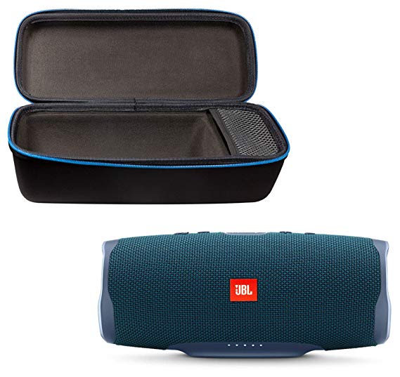 JBL Charge 4 Portable Waterproof Wireless Bluetooth Speaker Bundle with divvi! Charge 4 Protective Hardshell Case - Blue