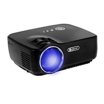 iClever Video Projector 1200 lumes LED Mini Portable Projector Support Video Games Movie TV Music,Black