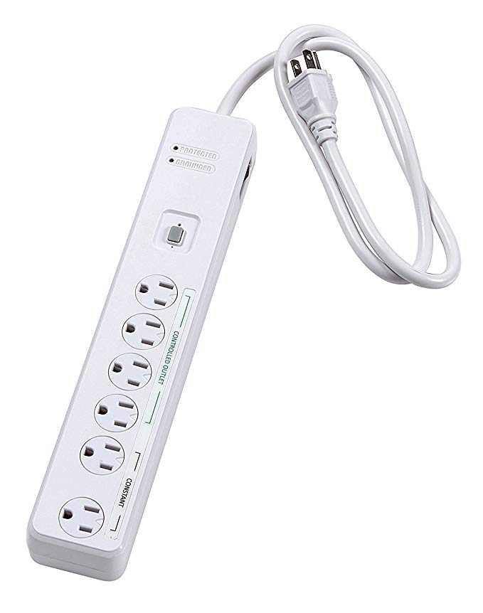 Simple Solutions Indoor Wi-Fi Smart Surge Protector / Power Strip, 6 Grounded Outlets - 4 Wi-Fi Controlled, 2 Permanent - Compatible with Alexa