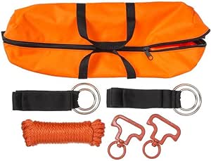 Tough 1 Two Horse No-Knot Picket Line Kit Black/Orange