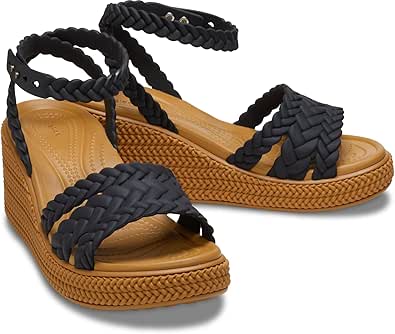 Crocs Women's Brooklyn Ankle Strap Wedge, Platform Sandals