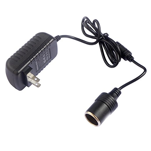 GutReise US Plug 110-220V AC Power to 12V 2A(use for below 24W) DC Car Cigarette Lighter Socket Adapter (2 A)