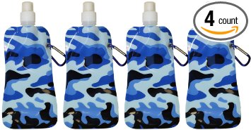 Water2Go Flexible Collapsible Foldable Reusable Water Bottles Set of 4