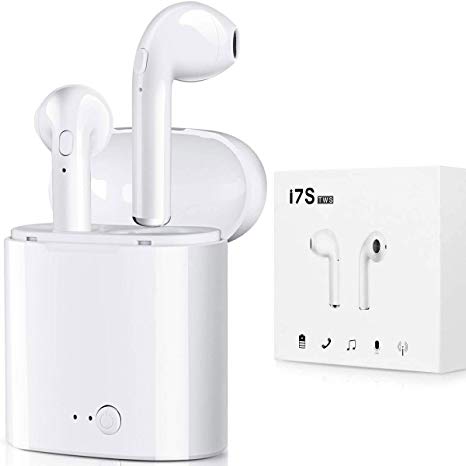 BDKING Wireless Headset, Wireless Headphones,Hands-Free Calling Earphones Sport Driving Earbuds Built-in-Mic&Charging Case Compatible phoneX/8/7 Android (PR) (L)（White 88888）