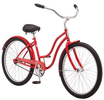 Schwinn Mikko Women's Cruiser Bike Line, Featuring 17-Inch/Medium Steel Step-Through Frames, 1-3-7-Speed Drivetrains, Full Front and Rear Fenders, and 26-Inch Wheels, Navy, Purple, Red, and Teal