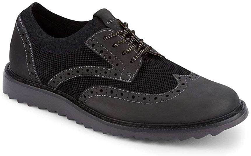 Dockers Mens Hawking Knit/Leather Smart Series Dress Casual Wingtip Oxford Shoe with NeverWet